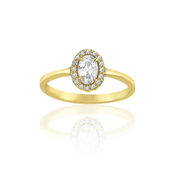 Women ring in Yellow Gold with zircon 9ct or 14ct HDY0069