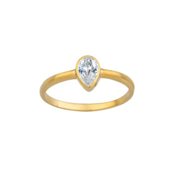 Women monolith ring Yellow Gold with zircon 9ct HDY0071