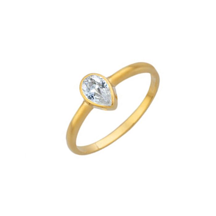 Women monolith ring Yellow Gold with zircon 9ct HDY0071