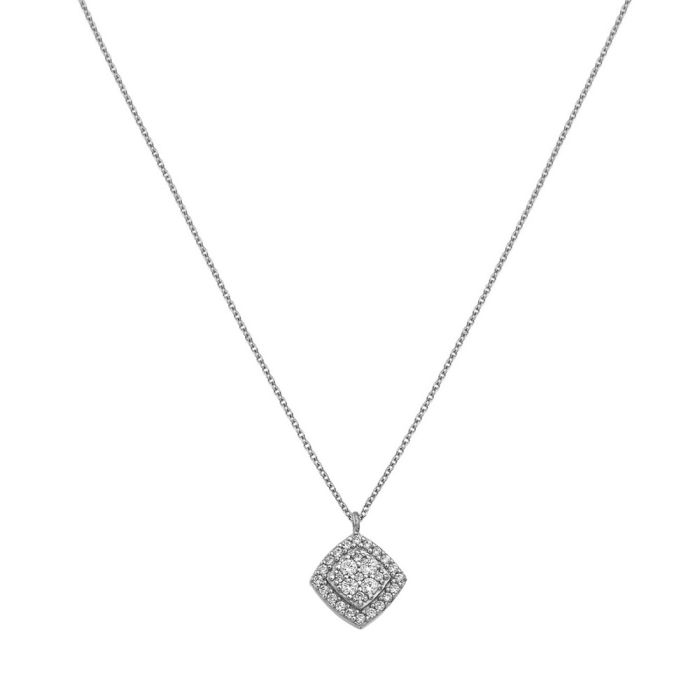 Women necklace White Gold with zircon 9ct HRY0201