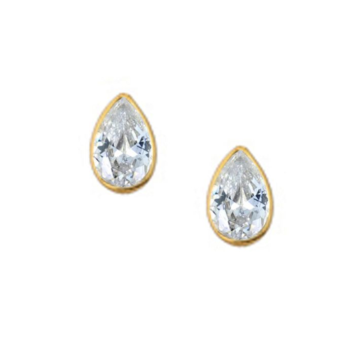 Women earrings Yellow Gold with zircon 9ct HSY0089