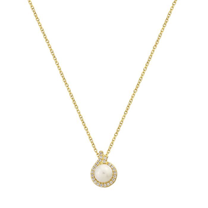 Women necklace Yellow Gold with pearl 9ct HRY0213