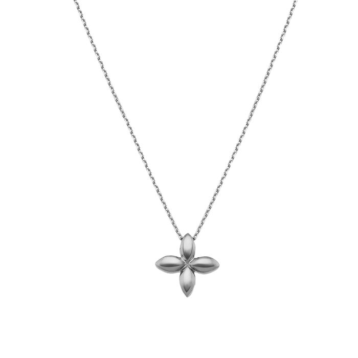 Women necklace with cross White Gold 9ct HTY0026