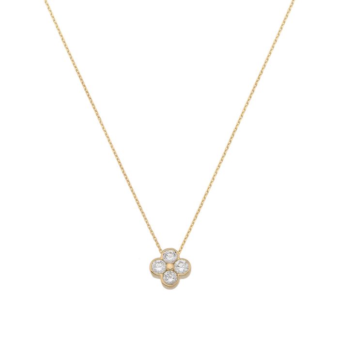 Women necklace with cross White Gold with zircon 9ct HTY0027