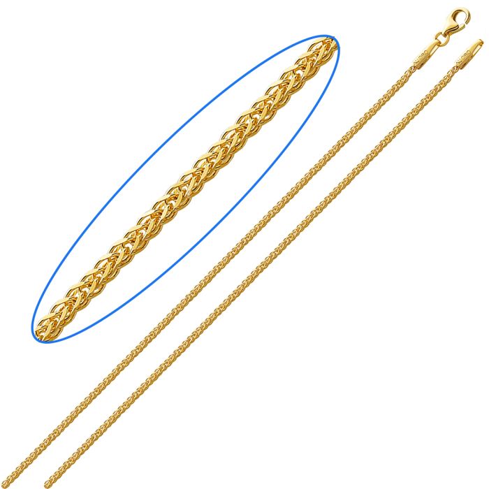 Chain Yellow Gold square spike 14ct IWY0038