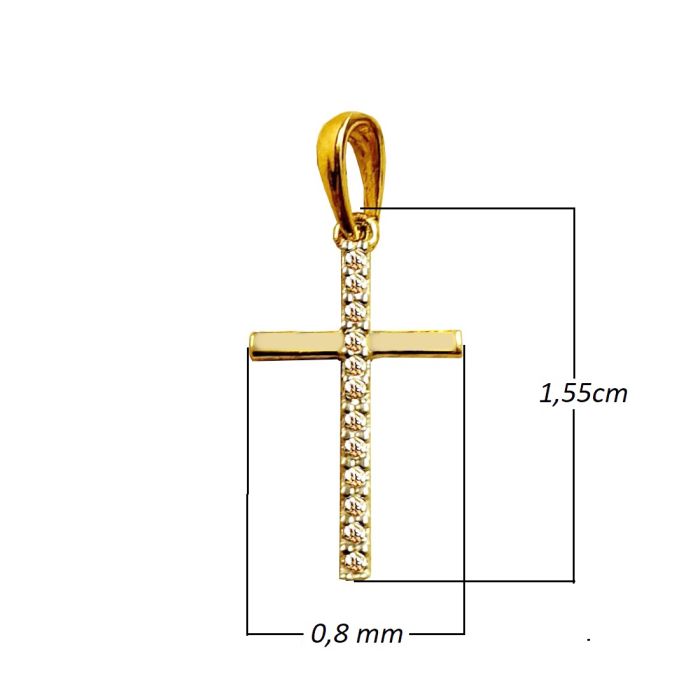 Women cross Yellow Gold without chain 14ct ITY0176