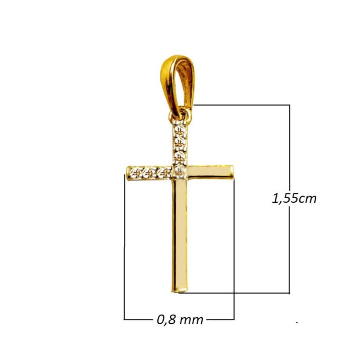 Women's cross Yellow Gold without chain 14ct ITY0177