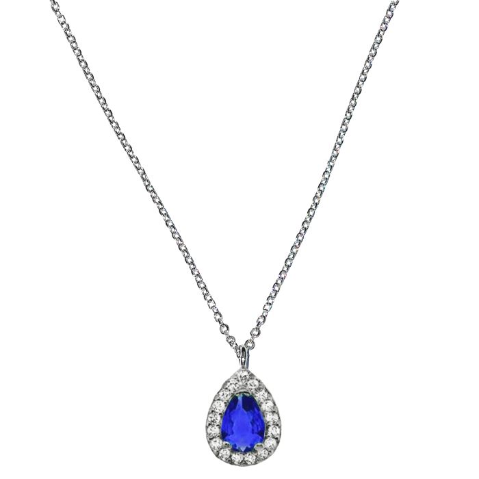 Women necklace White Gold with zircon 9ct HRY0219