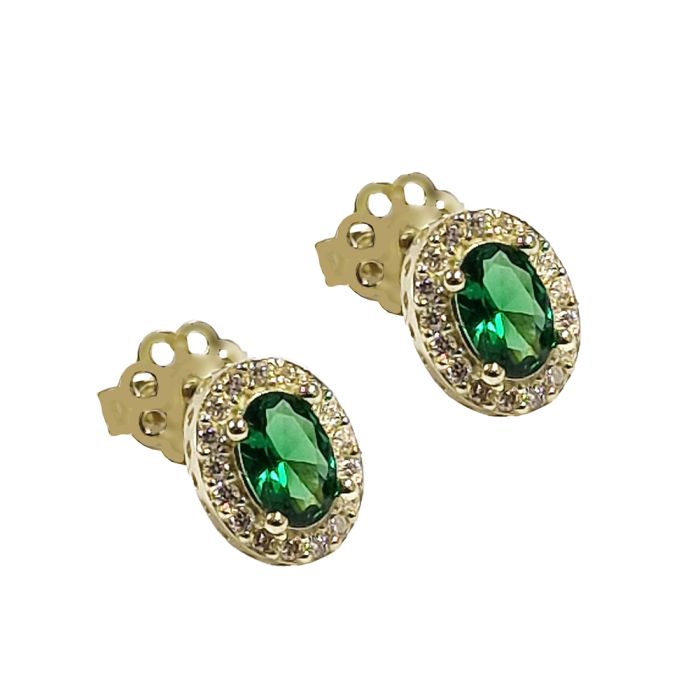 Women earrings rosete Yellow Gold 14ct ISZ0001