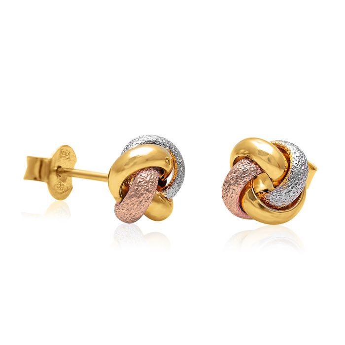 Women stud earrings in Yellow, White and Pink Gold 14ct ISZ0003