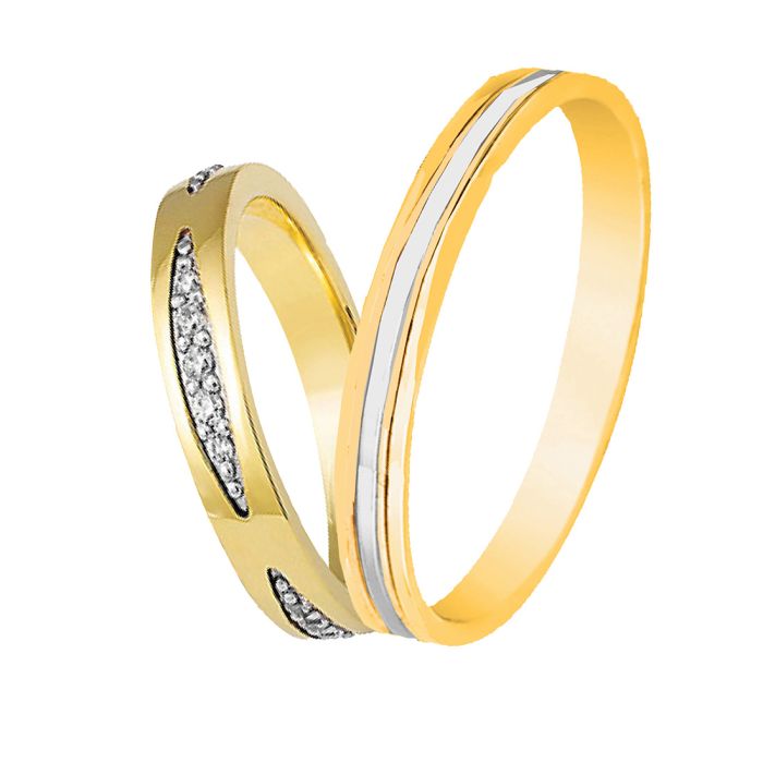 Wedding rings Yellow and White gold 4ever V2082-V3127