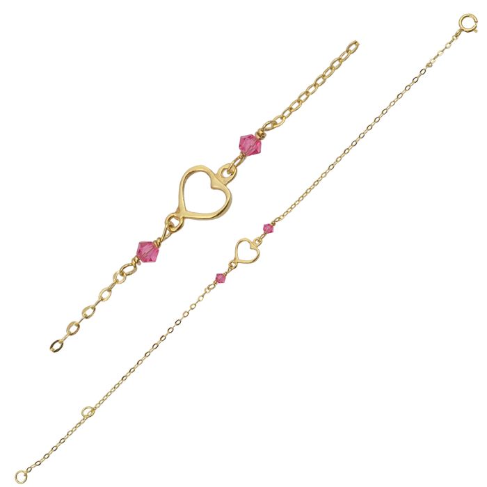 Kid's bracelet Yellow Gold with heart 9ct HYZ0011