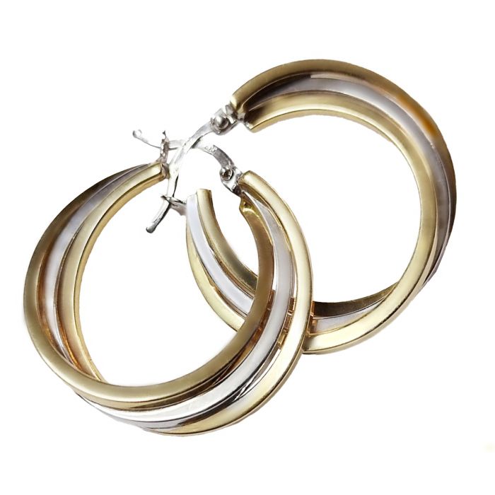 Women's hoops earrings Yellow Gold 14ct JSV0007
