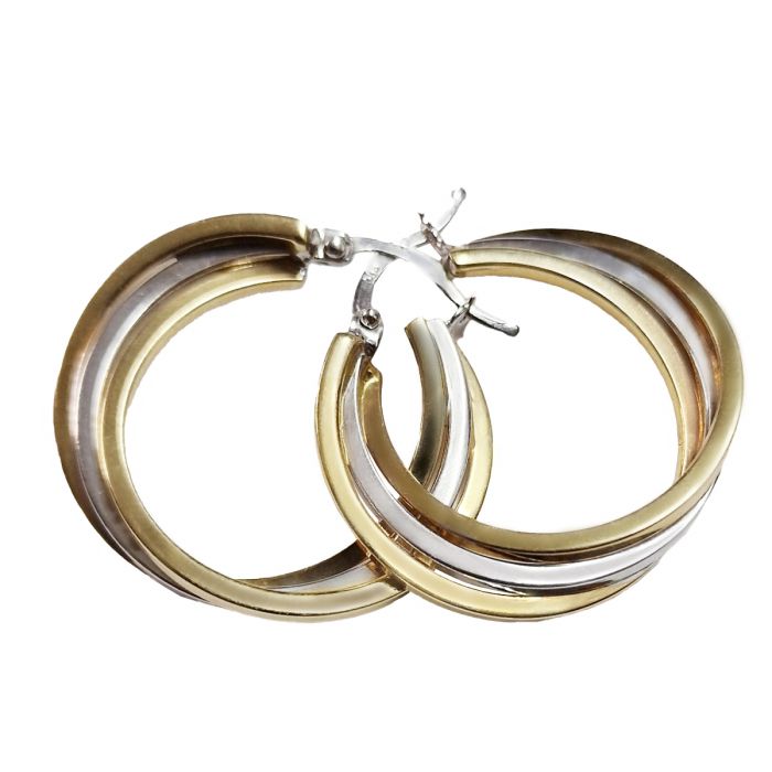 Women's hoops earrings Yellow Gold 14ct JSV0007