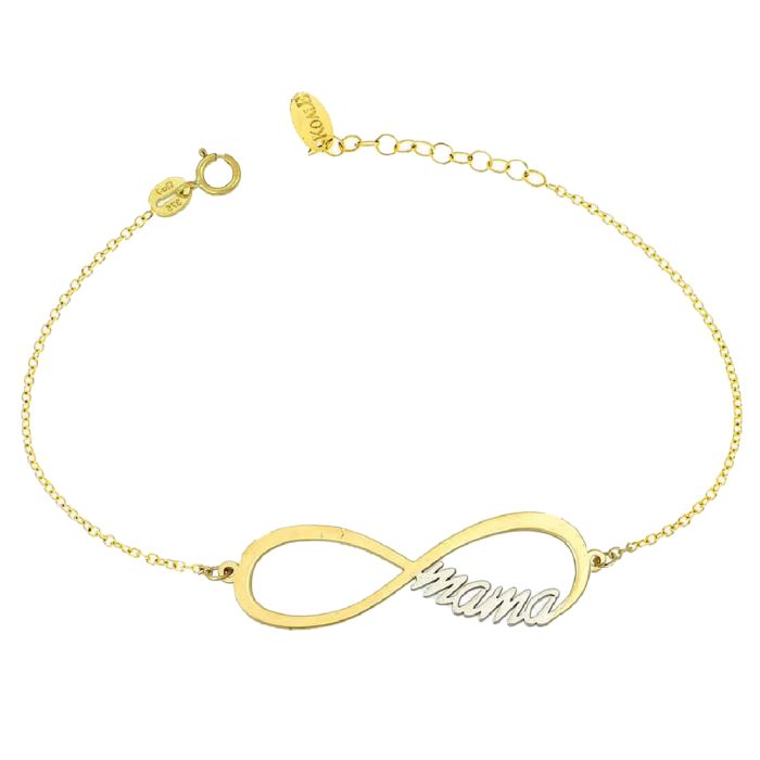 Women's Mum bracelet Yellow Gold and infinity 9ct HVZ0008