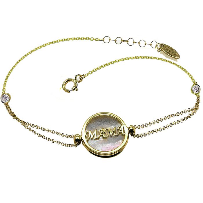 Women's bracelet Mum Yellow Gold with zirkon 9ct HVZ0016