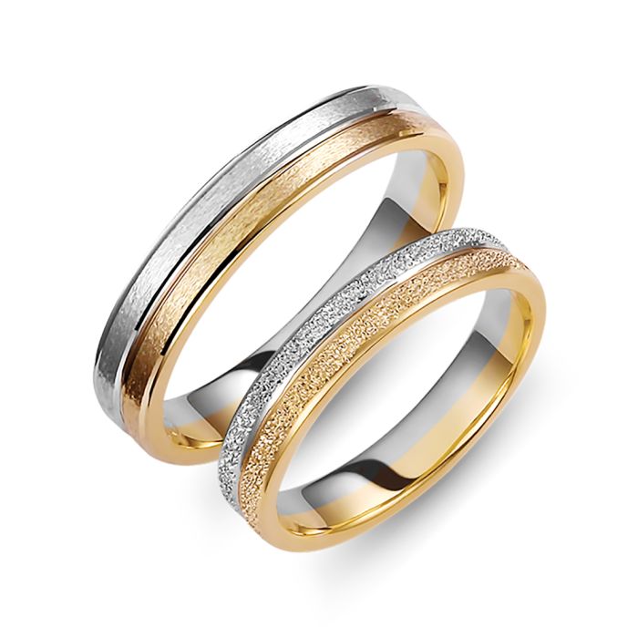 Wedding rings two tone White and Yellow Gold Valauro 173ΑA