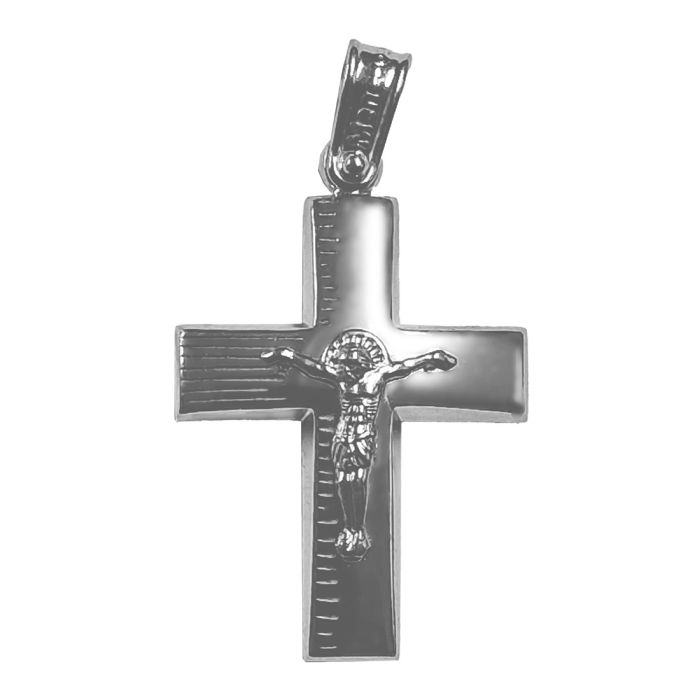 Men's cross White Gold 14ct without chain ITZ0043