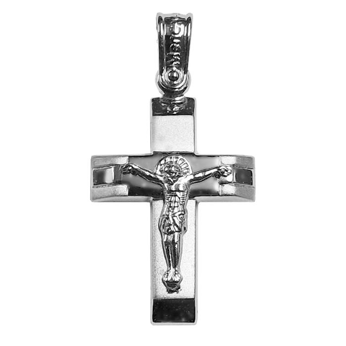 Men's cross White Gold 14ct without chain ITZ0045