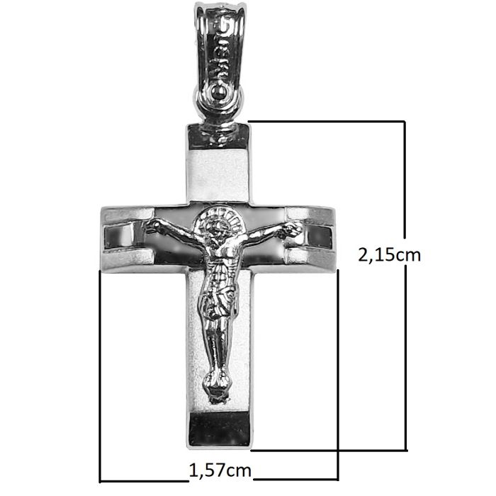 Men's cross White Gold 14ct without chain ITZ0045