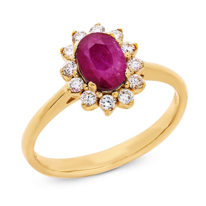 Women ring Yellow Gold with ruby 18ct SDZ0022