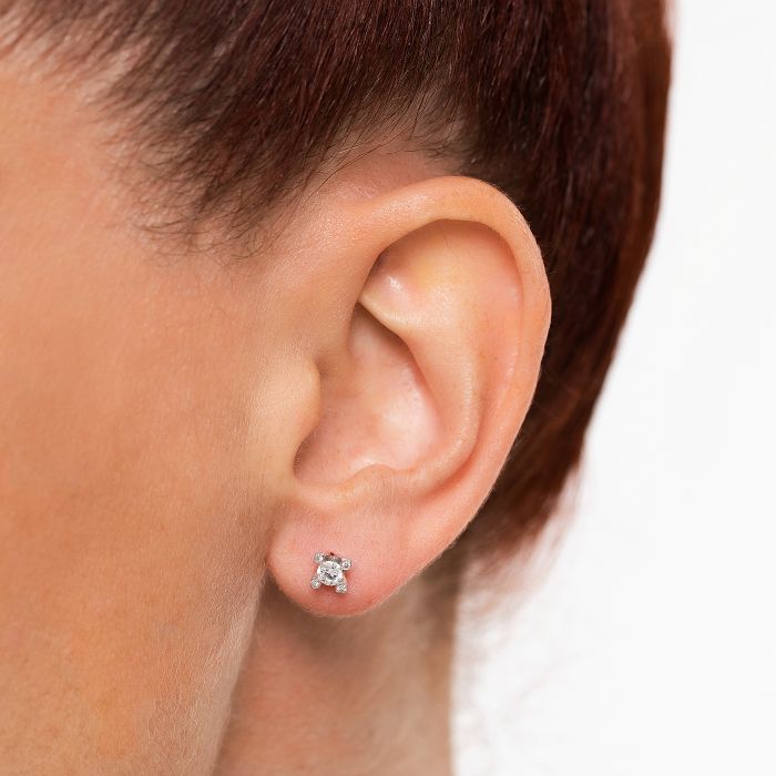 Women earrings White Gold with diamonds 18ct SSZ0001