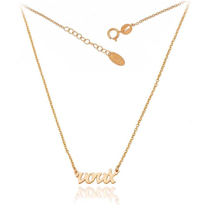 Women Rose Gold necklace with the world Goldmother 9ct HRZ0030