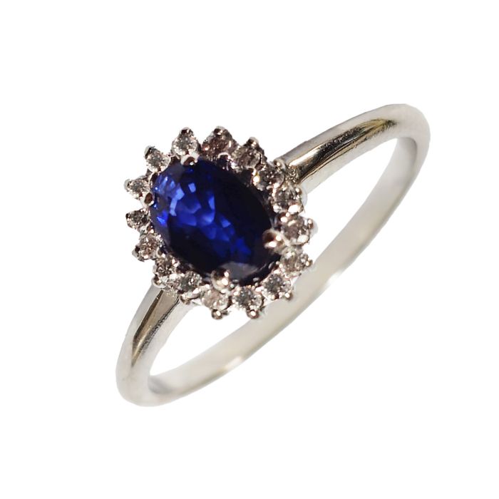 Women ring White Gold with sapphire 18ct SDY0036