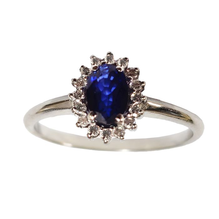 Women ring White Gold with sapphire 18ct SDY0036