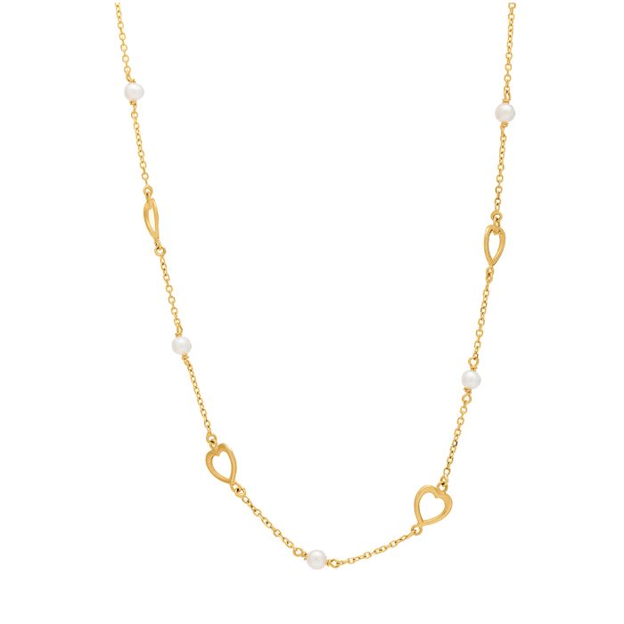 Women necklace Yellow Gold with pearls 14ct IRZ0004
