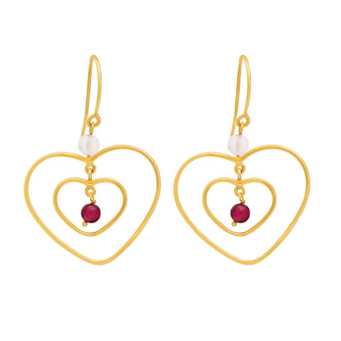 Women earrings hearts Yellow Gold 14ct KSZ0001