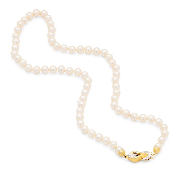 Women necklace with Akoya pearls 6,5-7,00mm 14ct IIZ0001