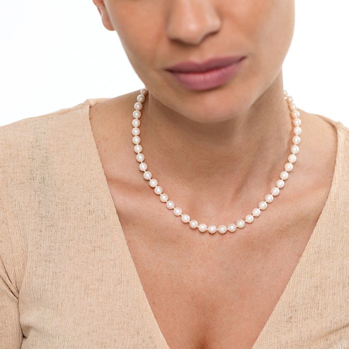 Women necklace with Akoya pearls 6,5-7,00mm 14ct IIZ0001