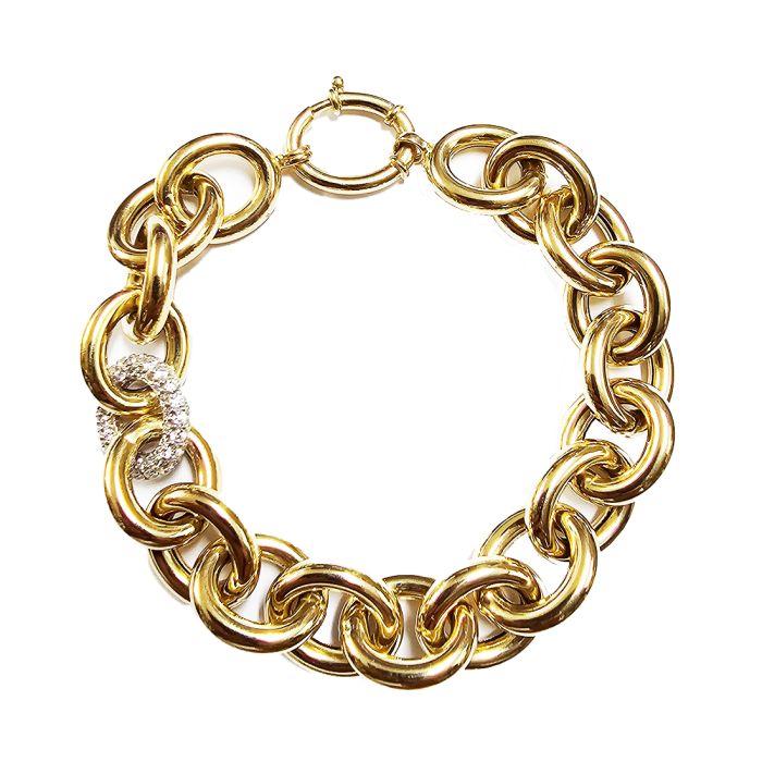 Women bracelet Yellow Gold with zirkon 14ct IVZ0006