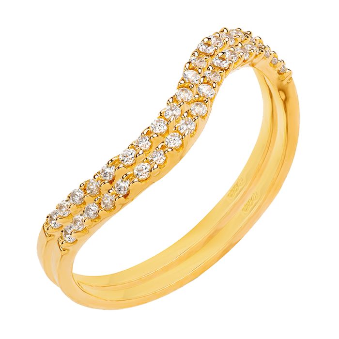Women ring Yellow Gold with zirkon 14ct IDU0128-118