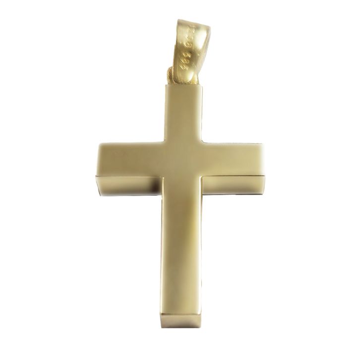 Men cross double sided Yellow Gold 14ct ITZ0081