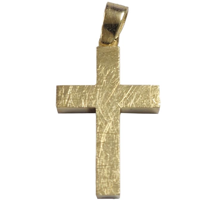 Men cross double sided Yellow Gold 14ct ITZ0081