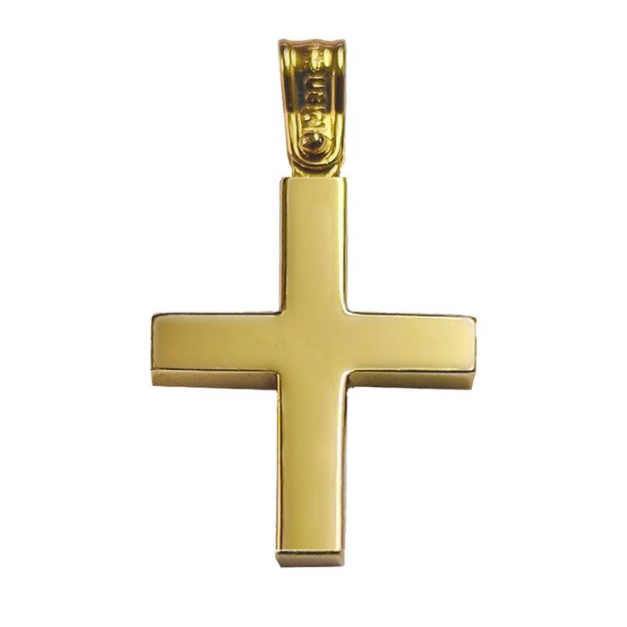 Men's cross double sided Yellow Gold 14ct ITZ0082