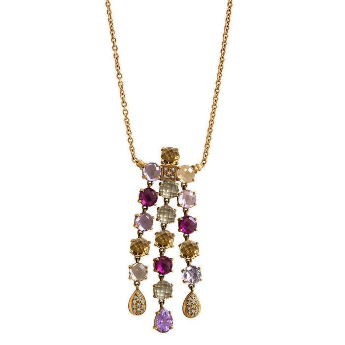 Women's gold necklace 18CT with gems MRD0004