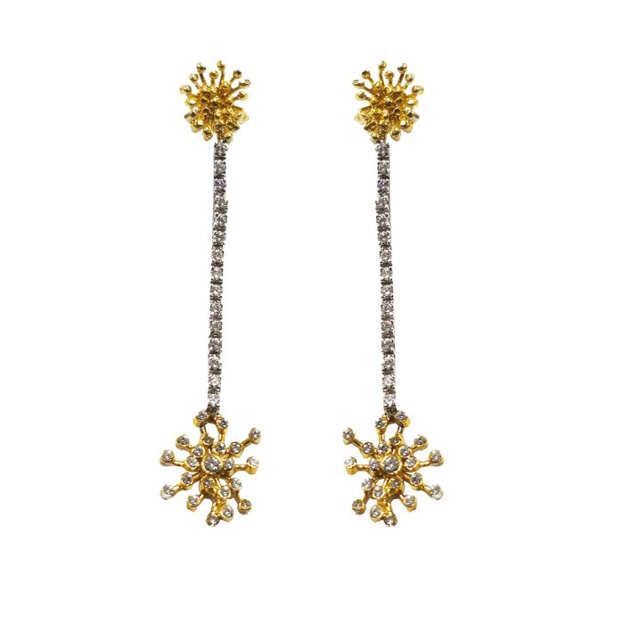 Women earrings Yellow and White Gold 14ct ISB0087