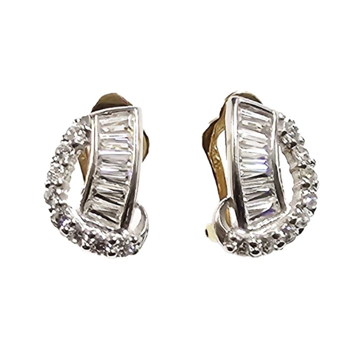 Women earrings Yellow and White Gold 14ct JSH0041