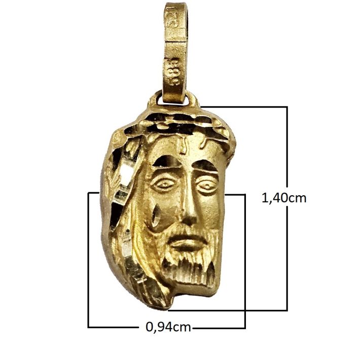 Charm head of Christ Yellow Gold 14ct IJZ0002