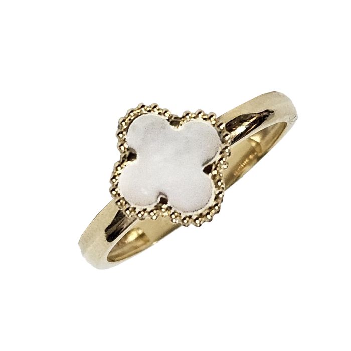 Women ring Yellow Gold with ivory 14ct IDZ0095