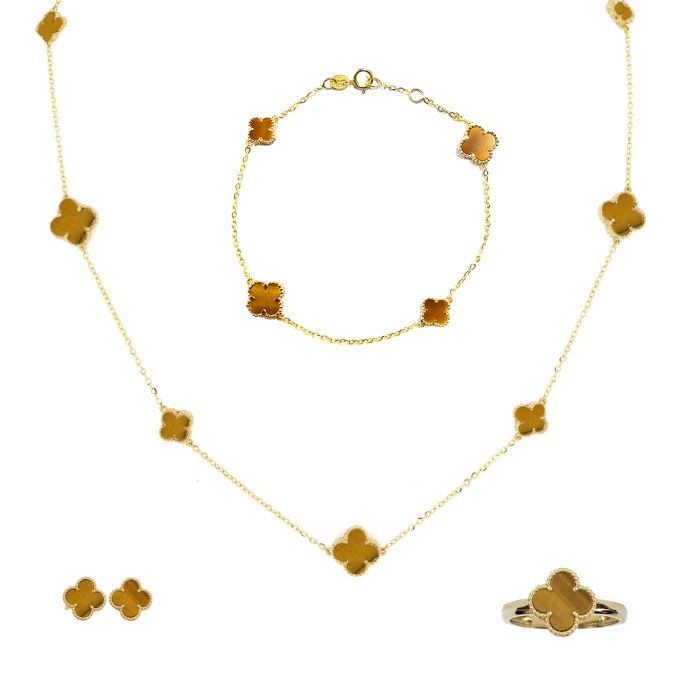 Women jewelry set Yellow Gold 14ct IRZ0011_SET
