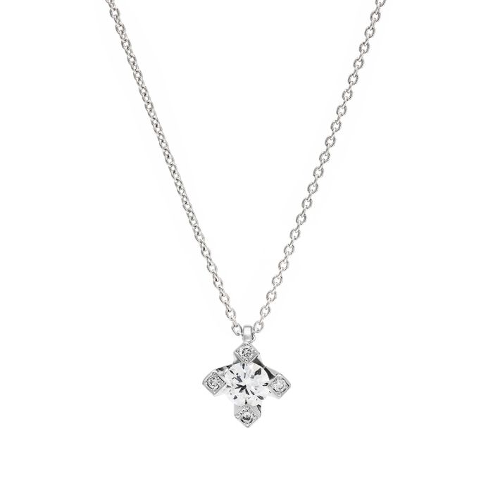 0.19ct diamond necklace 18k white gold