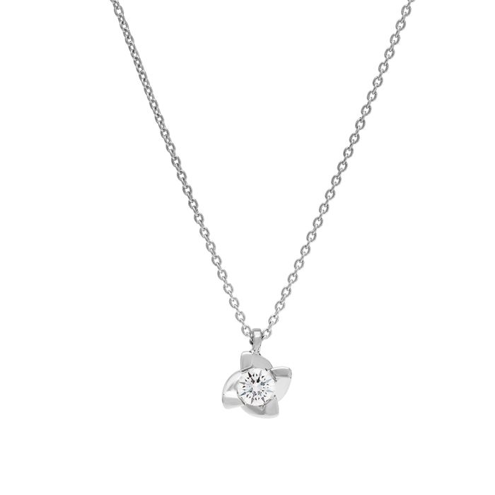 0.13ct Diamond Necklace 18K White Gold SOZ0003