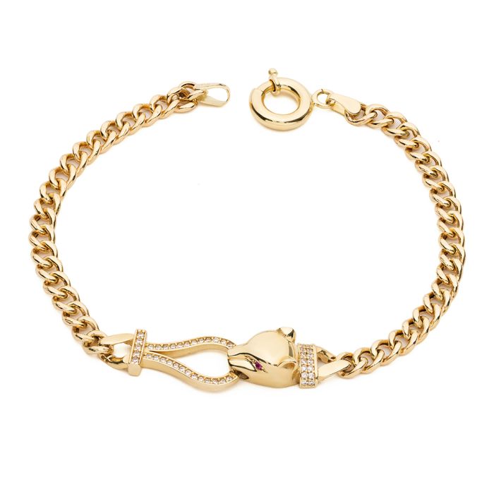 Women bracelet Yellow Gold with zirkon 14ct IVA0040