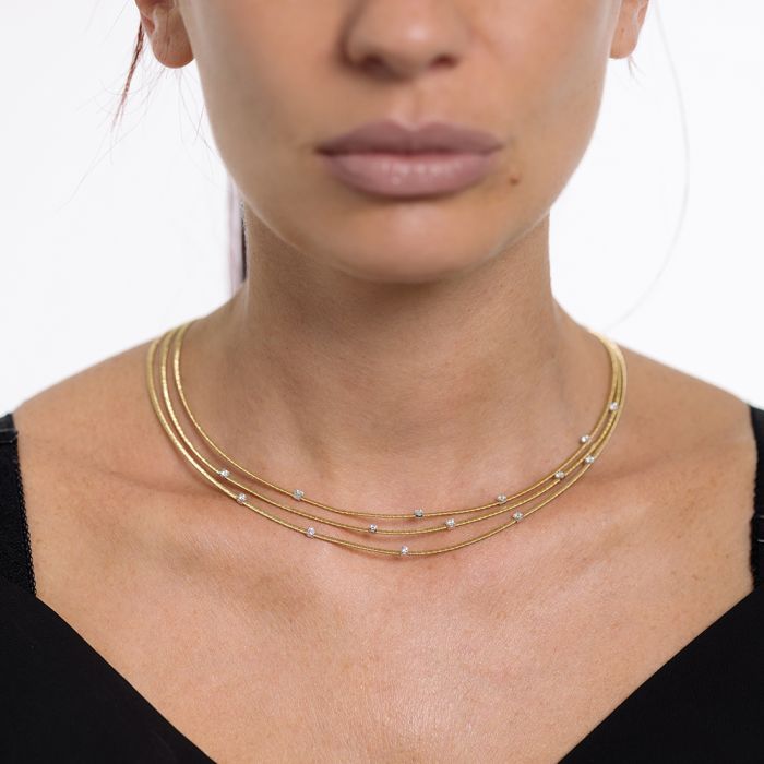 Necklace Yellow Gold with zirkon 14ct IRA0089