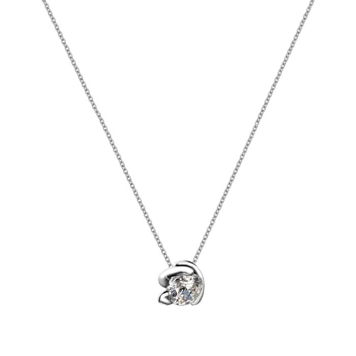 0,24ct monolith necklace with diamond White Gold 18ct SOA0010