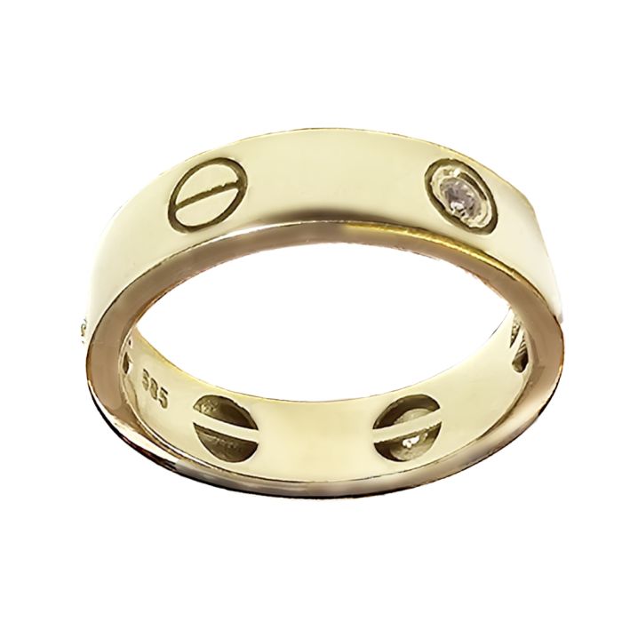 Women's eternity ring with cubic zirconia in Yellow Gold 14ct IDA0098